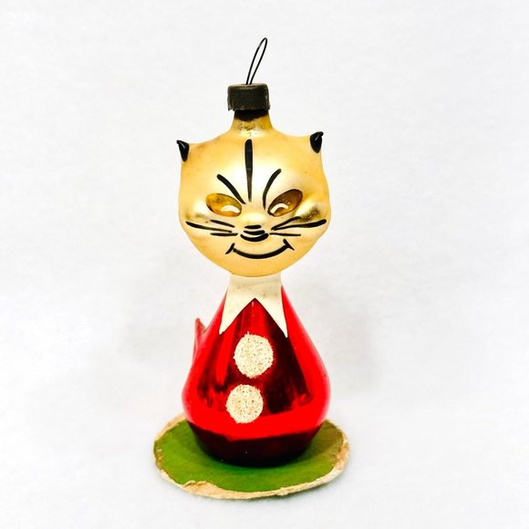 Vintage De Carlini Blown Glass Cat Ornament - Picture 7 of 7